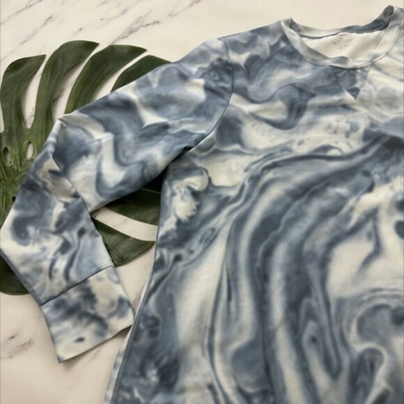 Summersalt Womens Long Sleeve Pullover Top Size 1XL Blue White Marble Activewear - Picture 3 of 3
